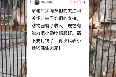 20元门票近十年未涨价!深山动物园请网友不要打钱了!-第1张图片 20元门票近十年未涨价!深山动物园请网友不要打钱了!-第1张图片